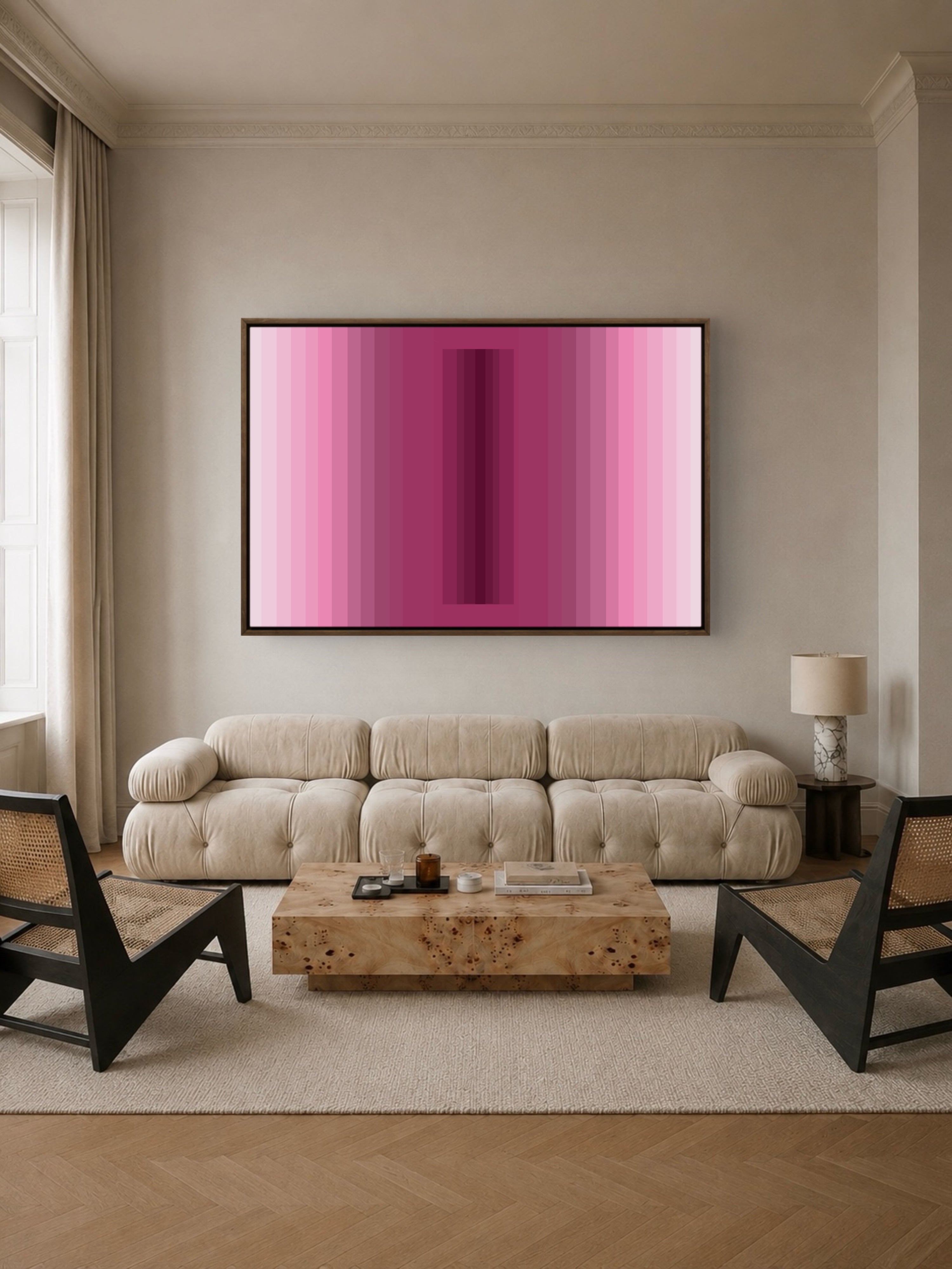 large abstract pink ombre artwork