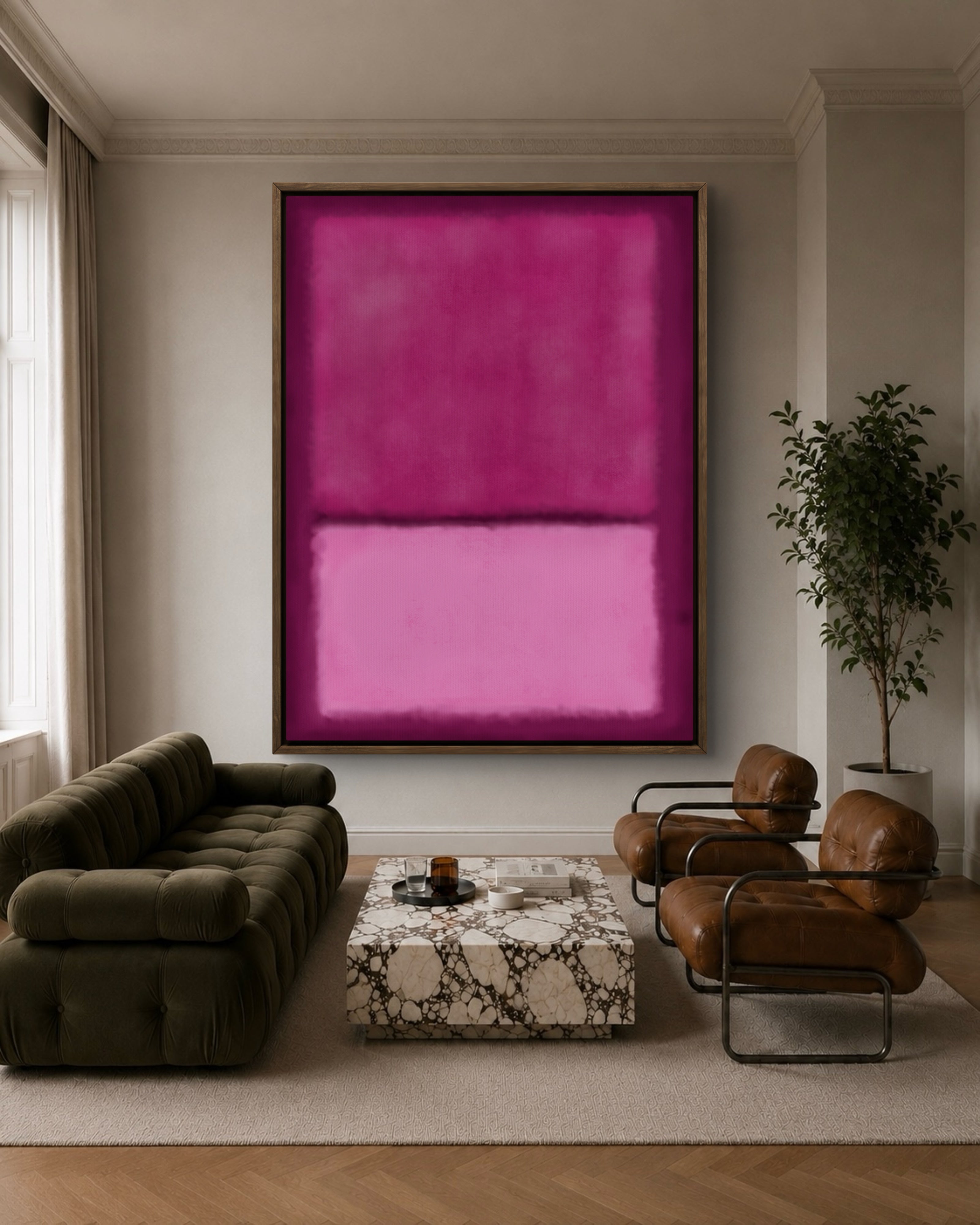 lage pink  abstract rothko inspired painting for contemporary interiors 